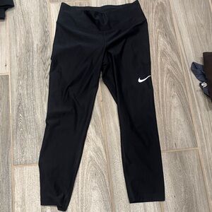 Nike Black Leggings with White Swoosh